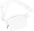 ODODOS Unisex Mini Belt Bag with Adjustable Strap Small Fanny Pack for Workout Running Traveling Hiking, White