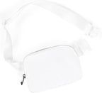 ODODOS Unisex Mini Belt Bag with Adjustable Strap Small Fanny Pack for Workout Running Traveling Hiking, White