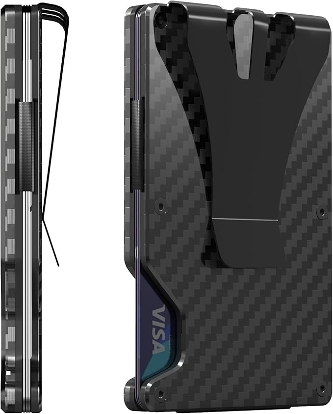 Air Wallet,Minimalist Wallet With Built In Airtag Chip, Rfid Blocking Credit Card Holder,Slim Wallet For Men,Compatible With Apple Find My Ios Only,Detachable Money Clip (Minimalist, Carbon Fiber)