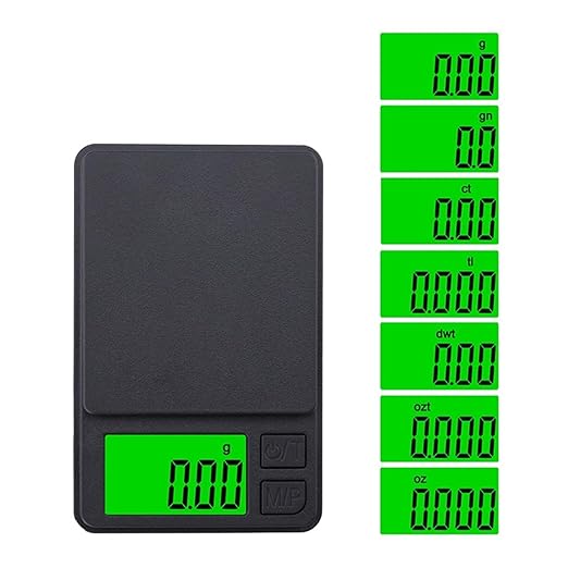 Luggage Weight Scale, 3pcs Pocket Scale Mini Jewelry 1000g/0.01g Digital Gram Backlit LCD Tare Function Travel Use,for Travel(500g/0.01g)