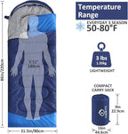 oaskys Camping Sleeping Bag - 3 Season Warm & Cool Weather - Summer Spring Fall Lightweight Waterproof for Adults Kids - Camping Gear Equipment, Traveling, and Outdoors
