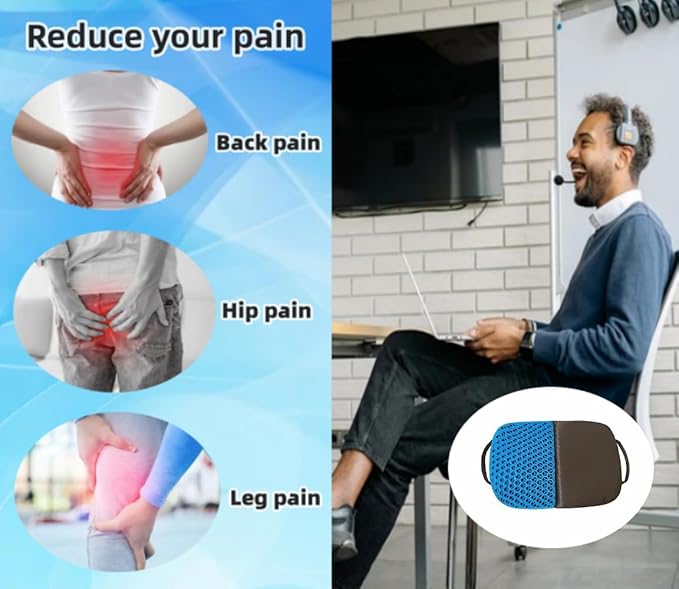 Gel Seat Cushion, Foldable Seat Cushion Comfortable Travel Seat Cushions Soft Breathable for Chair, Car, Plane Outdoor Activities, Stadium, Picnic, Hiking, Mountaineering Relief Sciatica Pain