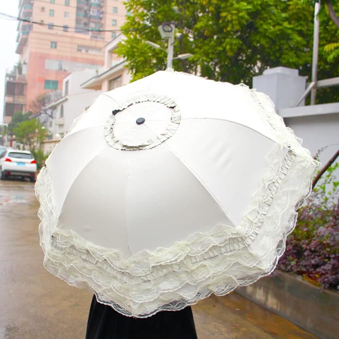 WANLIAN Folding umbrella Travel Umbrella Folding UV Resistance Lace Parasol Umbrella Sun Umbrella For Women Girls sunshades with lace decoration