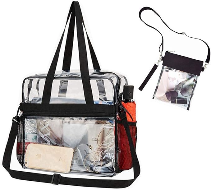 USPECLARE Clear Bag for Stadium Events,Transparent Bag for Work Sports Games Concerts Travel Gym