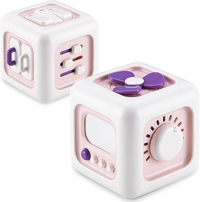 SOCBTNSO Busy Cube Toy for 1 Year Old Girl Gifts, Montessori for Baby Girl, Travel Sensory Toys for Toddlers 1-3, Learning Fine Motor Skills| 1st Birthday Girl Gifts 12 Months