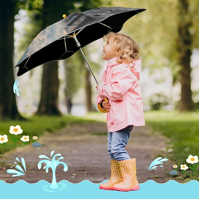 ALAZA Kids Umbrella Stick Umbrellas Cute Umbrella for Boys Girls Toddler UV/Sun Rain Windproof