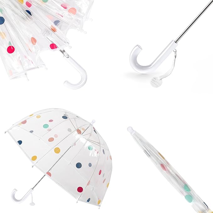 Kids Clear Umbrella for Rain Dome Bubble Umbrellas Windproof for Kids Boys and Girls