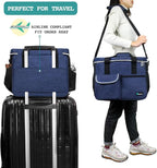 PetAmi Dog Travel Bag, Travel Pet Bag Organizer, Dog Food Travel Bag with Container Collapsible Bowls, Pet Travel Supplies Gift Accessories for Weekend Camping, Puppy Cat Diaper Bag, Navy Blue Medium