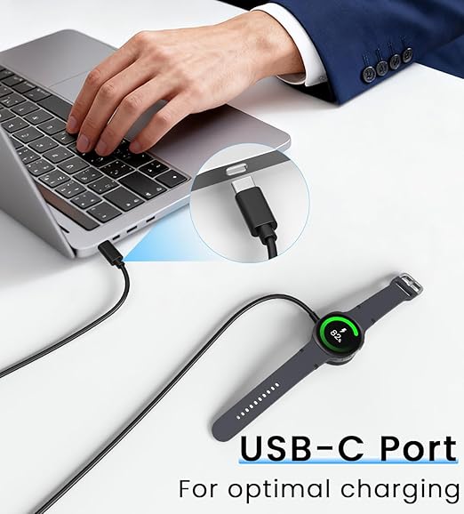 2Pack USB C Charging Cable Compatible with Samsung Galaxy Watch 8/8 Classic 7/6/6 Classic/5 Pro/5/4/3/FE/Ultra 2025/2024/Active 1/2 Type C Magnetic Charger for Samsung Galaxy Watch