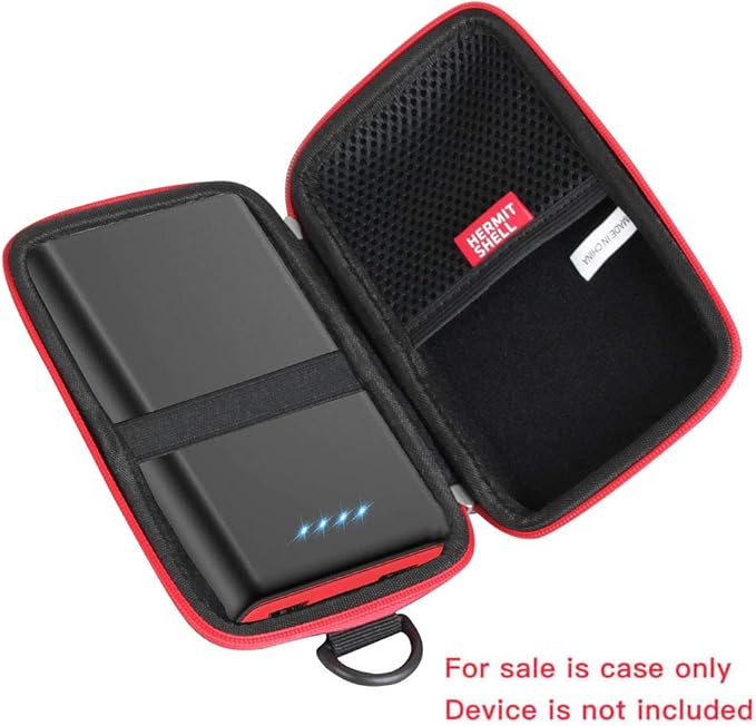 Hermitshell Hard Travel Case for Ekrist/LanLuk Portable Charger Power Bank 25800mAh (Black + Red Zipper)