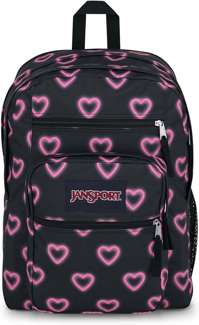 JanSport Laptop Backpack - Computer Bag with 2 Compartments, Ergonomic Shoulder Straps, 15” Laptop Sleeve, Haul Handle - Happy Hearts Black