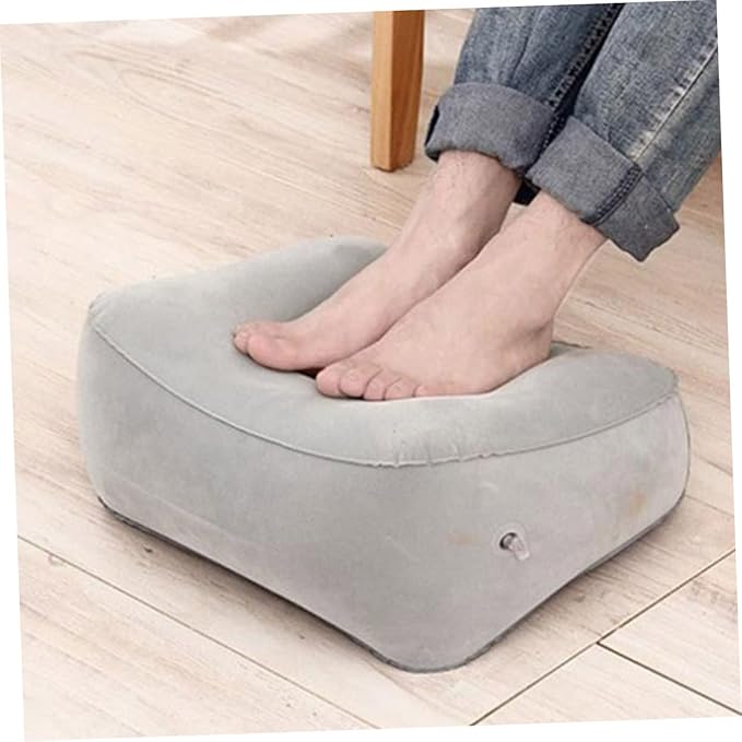 STOBOK Inflatable Footrest Adjustable Footrest Pillow Airplane Footrest Pillow Car Mats for Office Foot Rest Inflatable Footstool Outdoor Inflatable Foot Rest Wedge Shape Travel Pedal