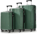 3 Piece Luggage Set, Hardside Suitcase with Spinner Wheels, TSA Lock & Expandable Hard Shell, Carry on and Checked Luggage for Travel, Maletas de Viaje for Men & Women(Green 3 Sets, 20/24/28")