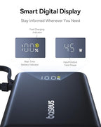 Baseus Power Bank, Picogo 10000mAh 45W 3-Output Portable Charger with Built-in USB-C Cable, PPS/PD QC Fast Charging External Battery Pack for iPhone 17/16/15/14/13, Samsung S25/S24, MacBook Pro, iPad