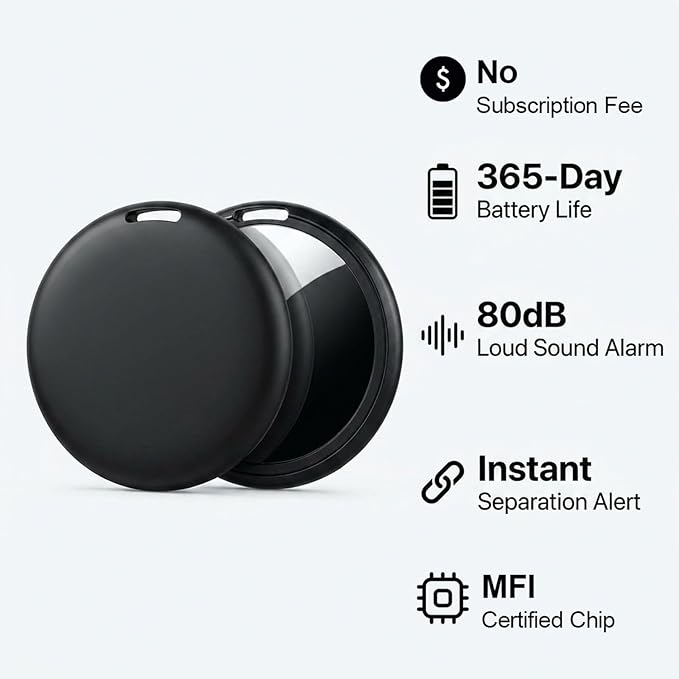 GPS Tracker for Vehicles No Subscription - Hidden Tracker Device for Vehicles, Mini Car Tracker Tag Work with Find My (iOS Only), Tracking Device for Kids, Key, Pet, Luggage