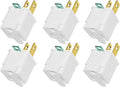 PLUGTUL 2 Prong to 3 Prong Outlet Adapter, Polarized Grounded Outlet Converter, Wall Outlet Plug for Household, Workshops, ETL Listed, 6-Pack, White