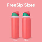 Owala FreeSip Insulated Stainless Steel Water Bottle with Straw for Sports, Travel, and School BPA-Free Sports Water Bottle, 24 oz, Strawberry Fields