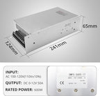 MAKERELE 12V DC Switched-Mode Power Supply SMPS 600w Regulated Switching Power Supply 12V Transformer AC 100V-120V to DC 12 Volt 50amp Converter Adapter Strip 3D Printer CCTV Camera Speaker