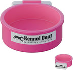 Dog Crate Water Bowl No Spill, 20oz Food-Grade Polypropylene Feeder, Secure Crate Mount with Covered Parts, Travel-Ready & Easy to Clean (Pink)