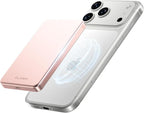 ULiXWH 10,000mAh for MagSafe Power Bank Ultra Slim, Magnetic Wireless Charger with USB-C Cable, Fast Charging Portable Battery for iPhone 17 Pro Max/17 Pro/Air/16/15/14/13, Rose Gold
