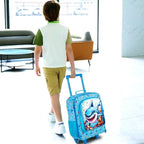 Kids Suitcases for Boys, Cute Shark Luggage Rolling with Wheels, kids carry on luggage for Children Toddler Elementary(Blue)