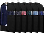 KEEGH 40" Suit Bags Garment Bags for Storage (Set of 6) Garment Bags for Hanging Clothes, Suit Cover Bags Garment Covers for Dress Shirts Coats Clean with Zipper and Transparent Window, Black