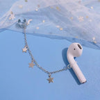 ZOSTLAND Compatible with 1 Pair Creative Earphone Anti Lost Earring Clip Earclip Strap Wireless Earhook Earbud Ear Bud Holder Connector for Airpods 1/2/Pro/3 Beats Fit Pro Sony(Star Silver)