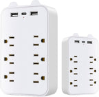Surge Protector Outlet Extender, 6 AC Outlets & 2 USB-A & 1 USB-C Ports (3A), ETL Listed, Triple-Sided Wide-Spaced, 125V 1875W, Flame Retardant for Home Office Kitchen Travel