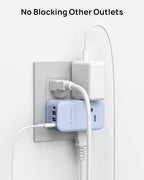 TROND Outlet Extender with 360 Rotating Plug, 3 Way Plug Splitter with PD 20W USB C Adapter, Multi Wall Adapter, Colorful Outlet Extension for Home Decoration, Travel Cruise Essentials