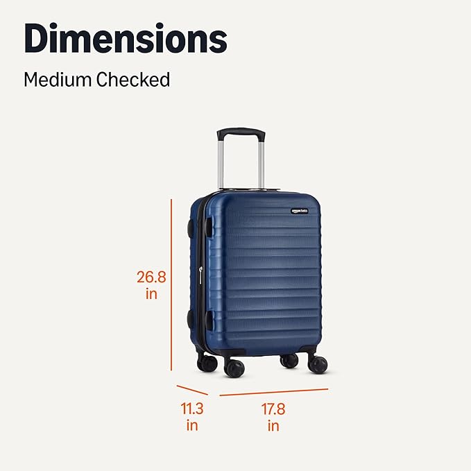 AmazonBasics 68 cm Navy Blue Hardsided Check-In Trolley