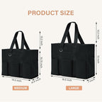 Becokan Large Tote Bag for Women Waterproof with 12 Pockets Top Zipper Closure Utility Teacher Nurse Bags for Work School