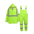 Global Glove FrogWear GLO-8000 Unisex High-Visibility Rain Suit, Lightweight Three-Piece Rain Gear with Waterproof Jacket, Bibs, and Detachable Hood – Neon Yellow, 5X-Large