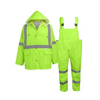 Global Glove Unisex-Adult Standard Reflective Rainwear, Hi-Vis Yellow, Size Small