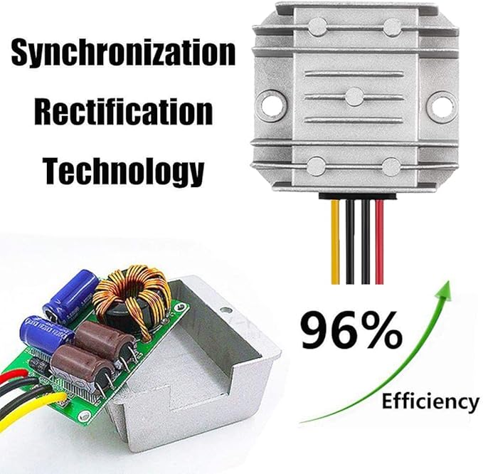 Voltage Reducer DC 8V-40V to 12V 3A 36W Automatic Buck Boost Converter Step Down Up Regulator Waterproof Module Transformer for Golf Cart Club Car