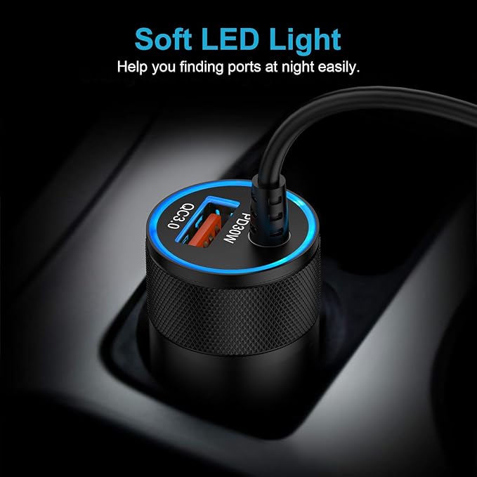 for Samsung S26+ S26 Plus Ultra, Fast Car Phone Charger Adapter Vehicle Auto Automobile Plug for Galaxy S26 S25 FE S25+ S24 S23 S22 S21 S20, A17 A56 A36 A26 A16, USB C Car Charging 3FT/6FT Cable Cord