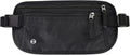 FuninCrea Waterproof Hidden Money Belt for Travel, Anti-Theft Belt Bag with RFID Blocking Function Adjustable Slim Waist Bag with 2 Zipper Pockets and 1 Back Pocket for Travel Running (Style 2, Black)