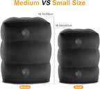 Maliton Inflatable Travel Foot Rest Pillow, Kids Airplane Bed, Adjustable Height Leg Pillow for Air Travel, Make a Flat Bed for Toddlers, Great for Airplane, Train, Car, Small Size（Black, 1 Pack）