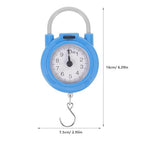 Operitacx Portable Travel Luggage Scale with Hook, Mechanical Hanging Spring Dial Weight Scale, High Accuracy Handheld Suitcase Weighing Tool for Travel and Postal Use, Blue