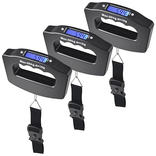 Luggage Weight Scale, Digital Luggage Scale Portable Suitcase Scale Tool Handheld Electronic Scale Backlight Weighting Travel Accessories,for Travel(3Pcs)