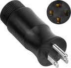219261 Multi Voltage Power Adapter Plug for Miller & Hobart Welders/Plasma Cutters, 4 Pin to 3 Prong Electric Welding Adapter Plug for Welding Power Cord 5-15P (115V/15A)