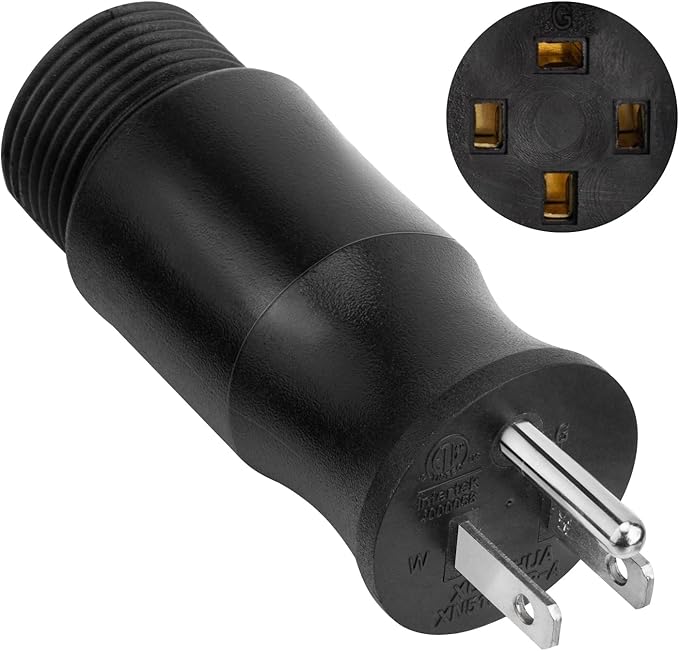 219261 Multi Voltage Power Adapter Plug for Miller & Hobart Welders/Plasma Cutters, 4 Pin to 3 Prong Electric Welding Adapter Plug for Welding Power Cord 5-15P (115V/15A)