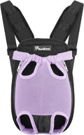Pawaboo Pet Carrier Backpack, Adjustable Pet Front Cat Dog Carrier Backpack Travel Bag, Legs Out, Easy-Fit for Traveling Hiking Camping for Small Medium Dogs, Extra Large (Pack of 1), Black + Purple