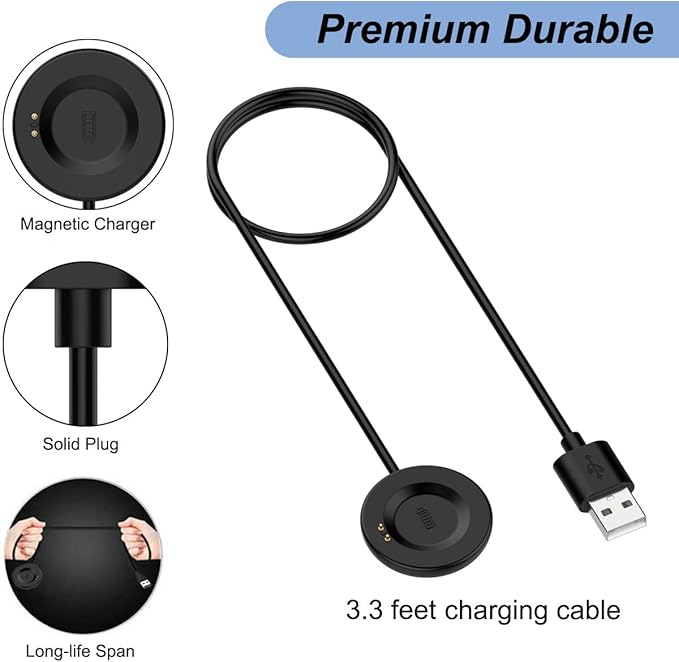 Charger for iTECH Fusion 2/3, Replacement USB Charging Cable Dock for iTech Fusion 2/3 Smart Watch (3.3ft/1m)