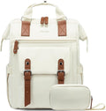 LOVEVOOK Laptop Backpack for Women Work Travel Commuter Backpack Business Computer Bag Teacher Doctor Nurse Bags College Backpack Purse, 15.6 Inch, Beige-Brown-Brown
