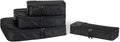 Amazon Essentials 4-Piece Space-Saving Packing Cubes Travel Accessories Set, Luggage Organizer with Double Zipper, Mesh Top, Small/Medium/Large/Slim, Black (Previously Amazon Basics)