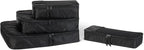 Amazon Essentials 4-Piece Space-Saving Packing Cubes Travel Accessories Set, Luggage Organizer with Double Zipper, Mesh Top, Small/Medium/Large/Slim, Black (Previously Amazon Basics)