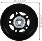 4 Sets Luggage Replacement Wheels - 2.7'' Silent Rubber Wheel Repair Set for Travel Suitcase - with Mounting Accessories Fits Most Standard Luggage Cases