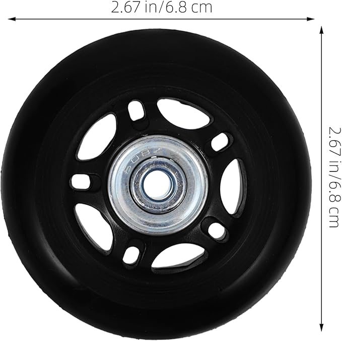 4 Sets Luggage Replacement Wheels - 2.7'' Silent Rubber Wheel Repair Set for Travel Suitcase - with Mounting Accessories Fits Most Standard Luggage Cases