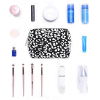 Narwey Small Cheetah Makeup Bag for Purse Mini Cosmetic Bag Travel Makeup Pouch Zipper Pouch Cute Make up Bags with Compartments for Women Girls (Black Leopard, Small)
