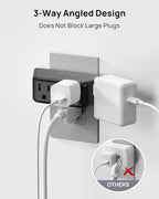 TROND Outlet Extender Surge Protector 2 Pack - Multi Plug Wall Outlet with 4 Grounded Sockets, Angled Wall Plug Splitter, 900J, Multiple Adapter for Home Office Travel Dorm Room, Black